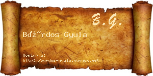 Bárdos Gyula névjegykártya