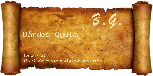 Bárdos Gyula névjegykártya