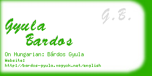 gyula bardos business card